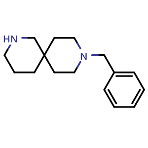 Chemical structure of 9-benzyl-2,9-diazaspiro[5.5]undecane , CAS 1198393-02-0, AChemBlock Q54101
