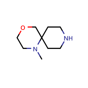 Chemical structure of 1-Methyl-4-oxa-1,9-diazaspiro[5.5]undecane , CAS 1369245-84-0, AChemBlock Q54111