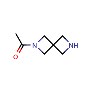 Chemical structure of 1-(2,6-diazaspiro[3.3]heptan-2-yl)ethan-1-one , CAS 1349978-43-3, AChemBlock Q54119