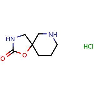 Chemical structure of 1-oxa-3,7-diazaspiro[4.5]decan-2-one hydrochloride , CAS 1609395-61-0, AChemBlock Q54142