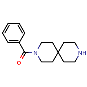 Chemical structure of phenyl(3,9-diazaspiro[5.5]undecan-3-yl)methanone , CAS 851322-39-9, AChemBlock Q54161