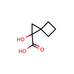 Chemical structure of 1-hydroxyspiro[2.3]hexane-1-carboxylic acid , CAS 1638761-53-1, AChemBlock Q54185