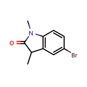 Chemical structure of 5-bromo-1,3-dimethylindolin-2-one , CAS 1487421-81-7, AChemBlock Q54215
