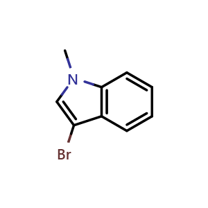 Chemical structure of 3-bromo-1-methyl-1H-indole , CAS 81471-20-7, AChemBlock Q54271