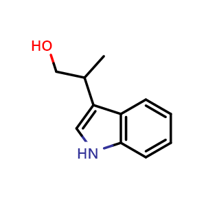 Chemical structure of 2-(1H-indol-3-yl)propan-1-ol , CAS 10006-92-5, AChemBlock Q54299