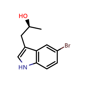 Chemical structure of (S)-1-(5-bromo-1H-indol-3-yl)propan-2-ol , CAS 1932502-74-3, AChemBlock Q54304