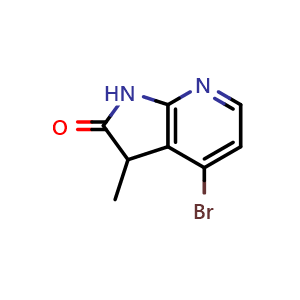 Chemical structure of 4-bromo-3-methyl-1,3-dihydro-2H-pyrrolo[2,3-b]pyridin-2-one , CAS 2090207-13-7, AChemBlock Q54323
