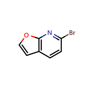 Chemical structure of 6-bromofuro[2,3-b]pyridine , CAS 1256813-33-8, AChemBlock Q54367