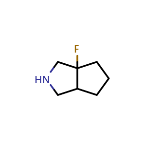 Chemical structure of 3a-fluorooctahydrocyclopenta[c]pyrrole , CAS 2167854-60-4, AChemBlock Q54390