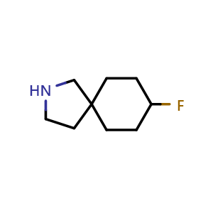 Chemical structure of 8-fluoro-2-azaspiro[4.5]decane , CAS 1782147-09-4, AChemBlock Q54393