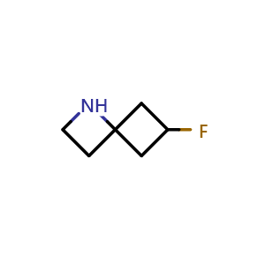 Chemical structure of 6-fluoro-1-azaspiro[3.3]heptane , CAS 2090743-25-0, AChemBlock Q54403