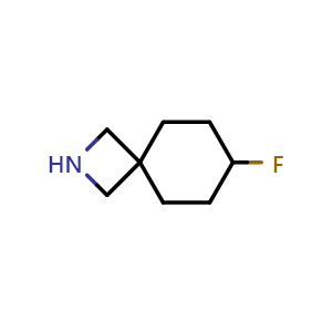 Chemical structure of 7-fluoro-2-azaspiro[3.5]nonane , CAS 2091299-06-6, AChemBlock Q54405