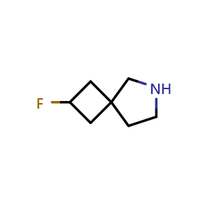 Chemical structure of 2-fluoro-6-azaspiro[3.4]octane , CAS 2092341-38-1, AChemBlock Q54406