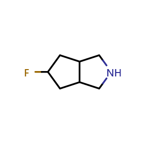 Chemical structure of 5-fluorooctahydrocyclopenta[c]pyrrole , CAS 1554431-13-8, AChemBlock Q54417