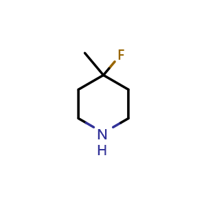 Chemical structure of 4-fluoro-4-methylpiperidine , CAS 882033-97-8, AChemBlock Q54423