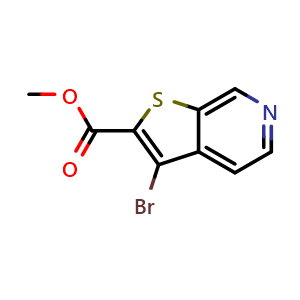Chemical structure of methyl 3-bromothieno[2,3-c]pyridine-2-carboxylate , CAS 1638121-56-8, AChemBlock Q54429