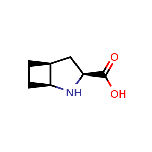 Chemical structure of (1S,3S,5S)-2-azabicyclo[3.2.0]heptane-3-carboxylic acid , CAS 1175003-01-6, AChemBlock Q54449