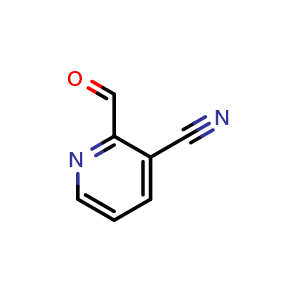 Chemical structure of 2-formylnicotinonitrile , CAS 405174-98-3, AChemBlock Q54467