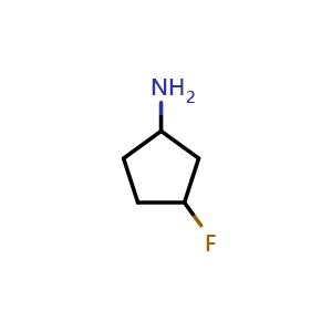 Chemical structure of 3-fluorocyclopentan-1-amine , CAS 1393527-84-8, AChemBlock Q54470