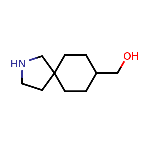 Chemical structure of (2-azaspiro[4.5]decan-8-yl)methanol , CAS 1420832-82-1, AChemBlock Q54511