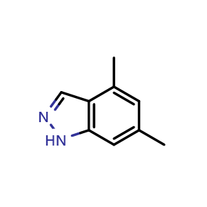 Chemical structure of 4,6-dimethyl-1H-indazole , CAS 43120-31-6, AChemBlock Q54526