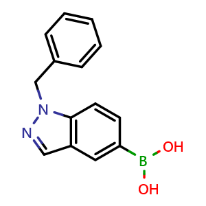 Chemical structure of (1-benzyl-1H-indazol-5-yl)boronic acid , CAS 1191062-74-4, AChemBlock Q54537