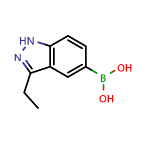 Chemical structure of (3-ethyl-1H-indazol-5-yl)boronic acid , CAS 864774-69-6, AChemBlock Q54543