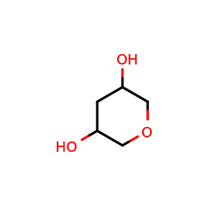 Chemical structure of tetrahydro-2H-pyran-3,5-diol , CAS 2306260-71-7, AChemBlock Q54618
