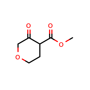 Chemical structure of methyl 3-oxotetrahydro-2H-pyran-4-carboxylate , CAS 1787263-94-8, AChemBlock Q54640