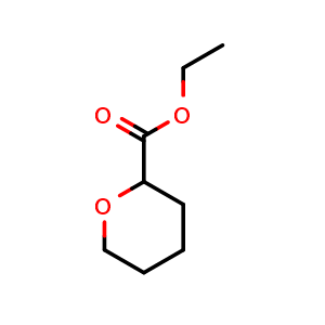 Chemical structure of ethyl tetrahydro-2H-pyran-2-carboxylate , CAS 110811-34-2, AChemBlock Q54673