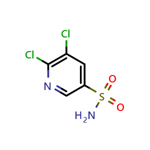 Chemical structure of 5,6-dichloropyridine-3-sulfonamide , CAS 622339-80-4, AChemBlock Q54685