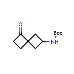 Chemical structure of tert-butyl (5-oxospiro[3.3]heptan-2-yl)carbamate , CAS 1934530-53-6, AChemBlock Q54730