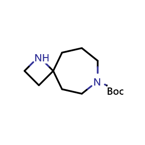 Chemical structure of tert-butyl 1,7-diazaspiro[3.6]decane-7-carboxylate , CAS 1251020-63-9, AChemBlock Q54743