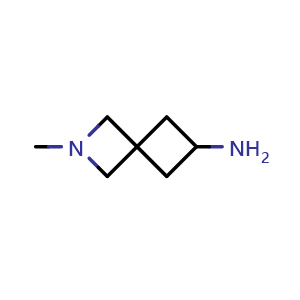 Chemical structure of 2-methyl-2-azaspiro[3.3]heptan-6-amine , CAS 2081079-38-9, AChemBlock Q54761