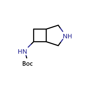 Chemical structure of tert-butyl (3-azabicyclo[3.2.0]heptan-6-yl)carbamate , CAS 1258640-71-9, AChemBlock Q54762