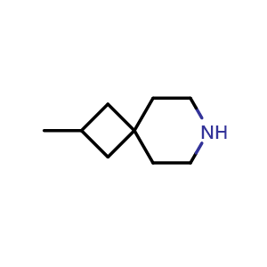 Chemical structure of 2-methyl-7-azaspiro[3.5]nonane , CAS 1590372-70-5, AChemBlock Q54786