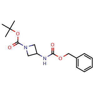 Chemical structure of tert-Butyl 3-(((benzyloxy)carbonyl)amino)azetidine-1-carboxylate , CAS 1017044-94-8, AChemBlock Q54798