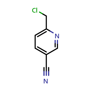 Chemical structure of 6-(chloromethyl)nicotinonitrile , CAS 83640-36-2, AChemBlock Q54855