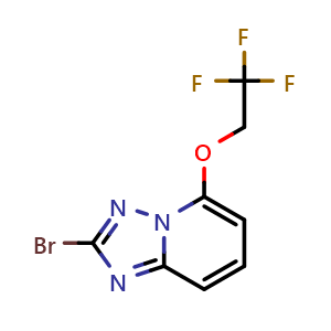 Chemical structure of 2-bromo-5-(2,2,2-trifluoroethoxy)-[1,2,4]triazolo[1,5-a]pyridine , CAS 2170792-86-4, AChemBlock Q54868