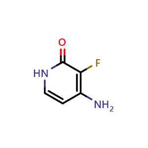 Chemical structure of 4-amino-3-fluoropyridin-2(1H)-one , CAS 105252-97-9, AChemBlock Q54920