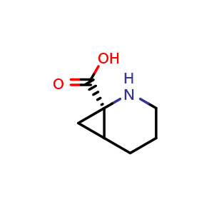 Chemical structure of (1R,6S)-2-azabicyclo[4.1.0]heptane-1-carboxylic acid , CAS 2166302-88-9, AChemBlock Q54943