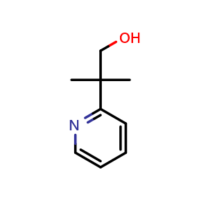 Chemical structure of 2-methyl-2-(pyridin-2-yl)propan-1-ol , CAS 34995-30-7, AChemBlock Q54944