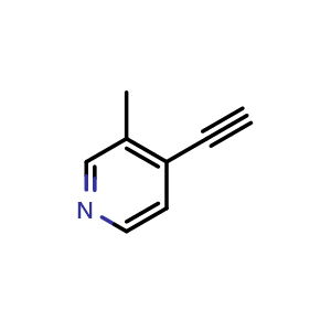 Chemical structure of 4-ethynyl-3-methylpyridine , CAS 30413-60-6, AChemBlock Q54976