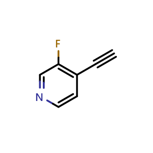 Chemical structure of 4-ethynyl-3-fluoropyridine , CAS 1196156-81-6, AChemBlock Q54977