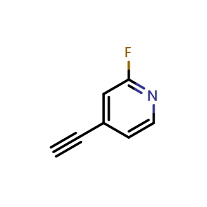 Chemical structure of 4-ethynyl-2-fluoropyridine , CAS 1231192-86-1, AChemBlock Q54978