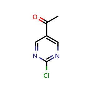 Chemical structure of 1-(2-chloropyrimidin-5-yl)ethan-1-one , CAS 110100-00-0, AChemBlock Q54991