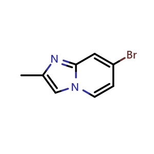 Chemical structure of 7-bromo-2-methylimidazo[1,2-a]pyridine , CAS 1194375-40-0, AChemBlock Q54995