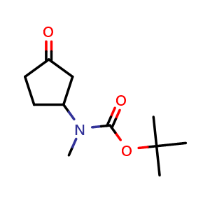 Chemical structure of tert-butyl methyl(3-oxocyclopentyl)carbamate , CAS 540777-30-8, AChemBlock Q54999