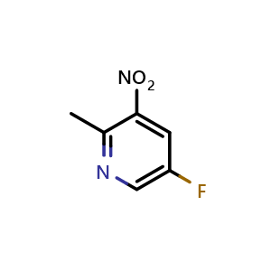 Chemical structure of 5-fluoro-2-methyl-3-nitropyridine , CAS 1162674-71-6, AChemBlock Q55007