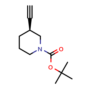 Chemical structure of tert-butyl (S)-3-ethynylpiperidine-1-carboxylate , CAS 287192-98-7, AChemBlock Q55026
